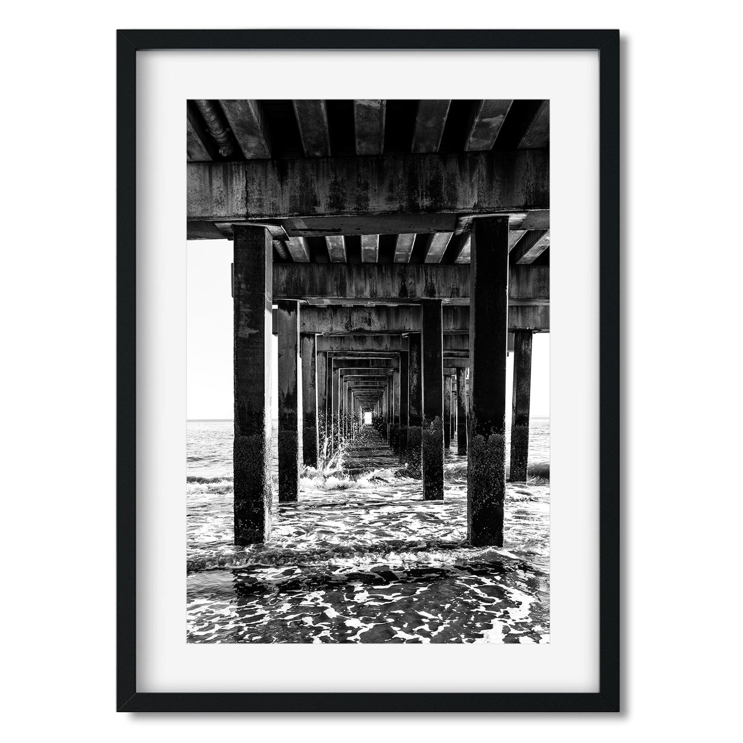 Black and white fine art print of Coney Island Pier Brooklyn New York