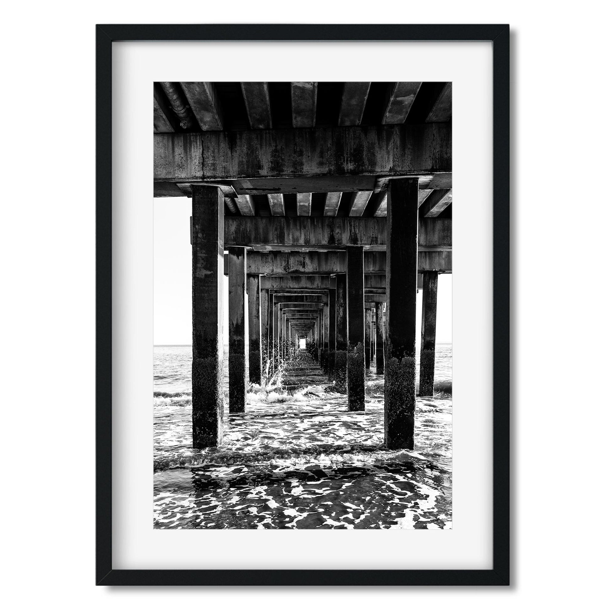 Black and white fine art print of Coney Island Pier Brooklyn New York