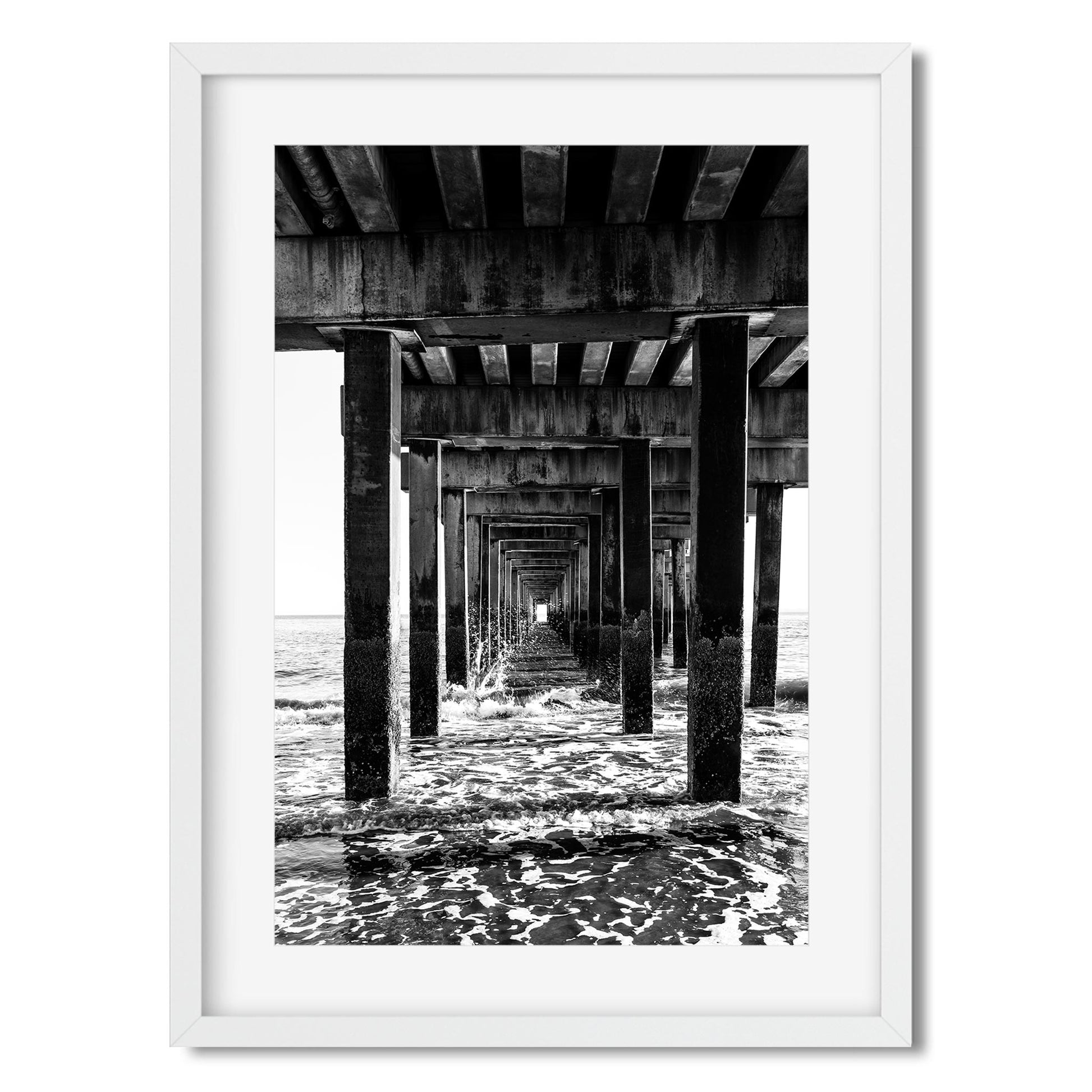 Black and white fine art print of Coney Island Pier Brooklyn New York