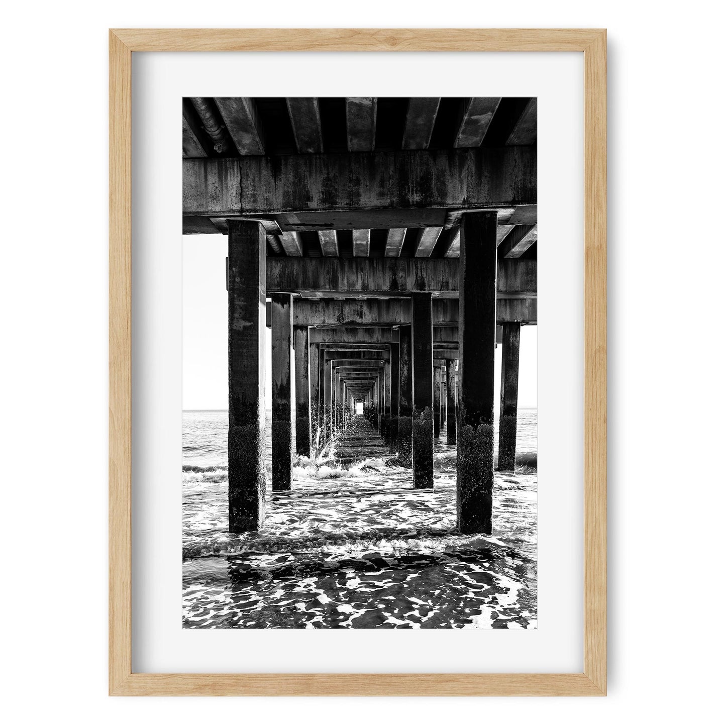 Black and white fine art print of Coney Island Pier Brooklyn New York