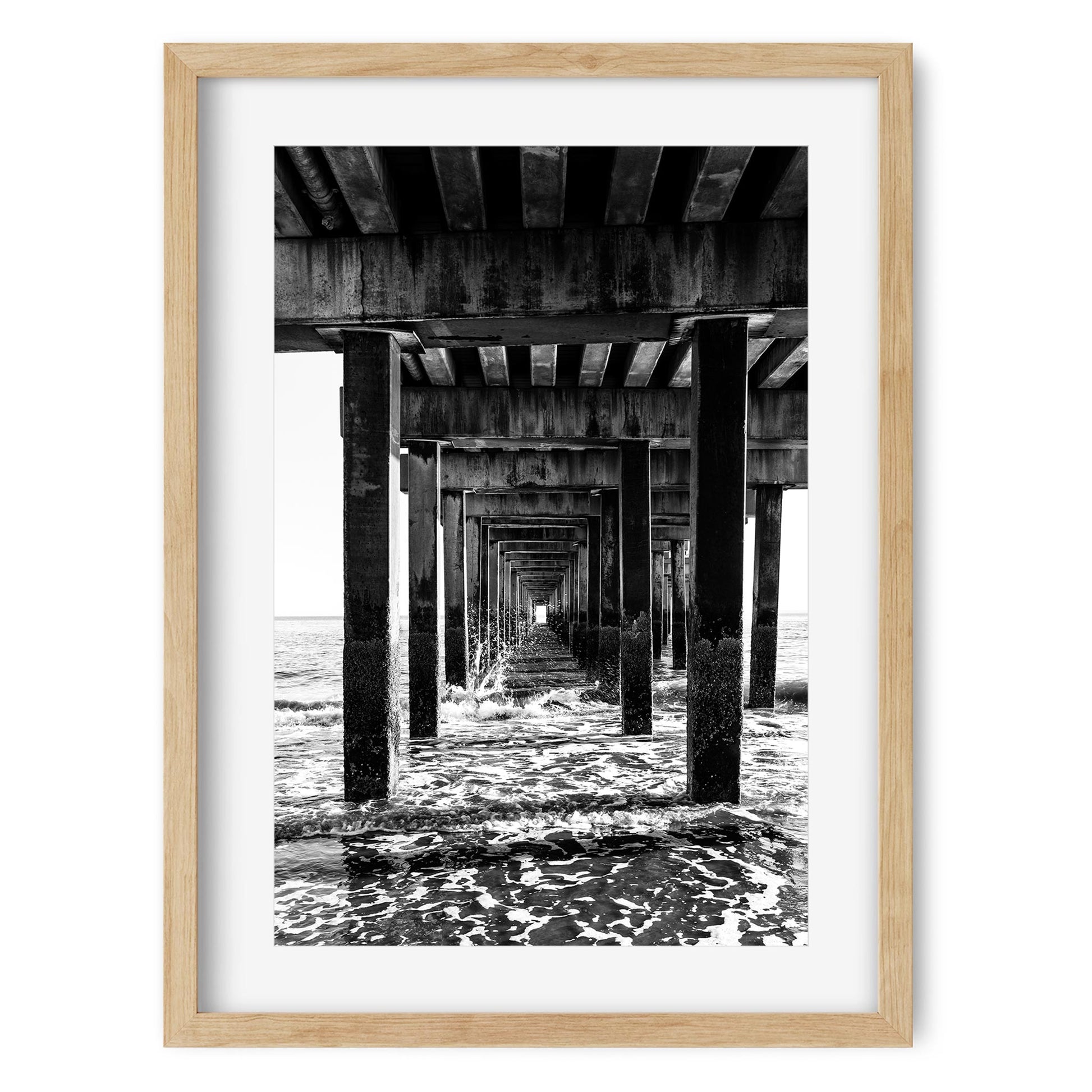 Black and white fine art print of Coney Island Pier Brooklyn New York