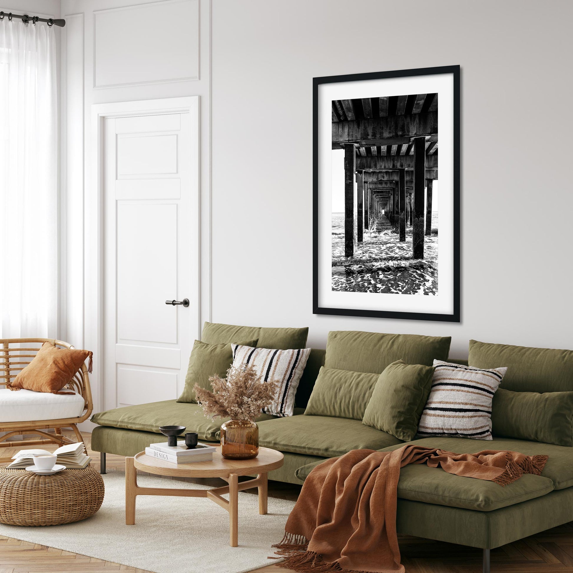 Black and white fine art print of Coney Island Pier Brooklyn New York