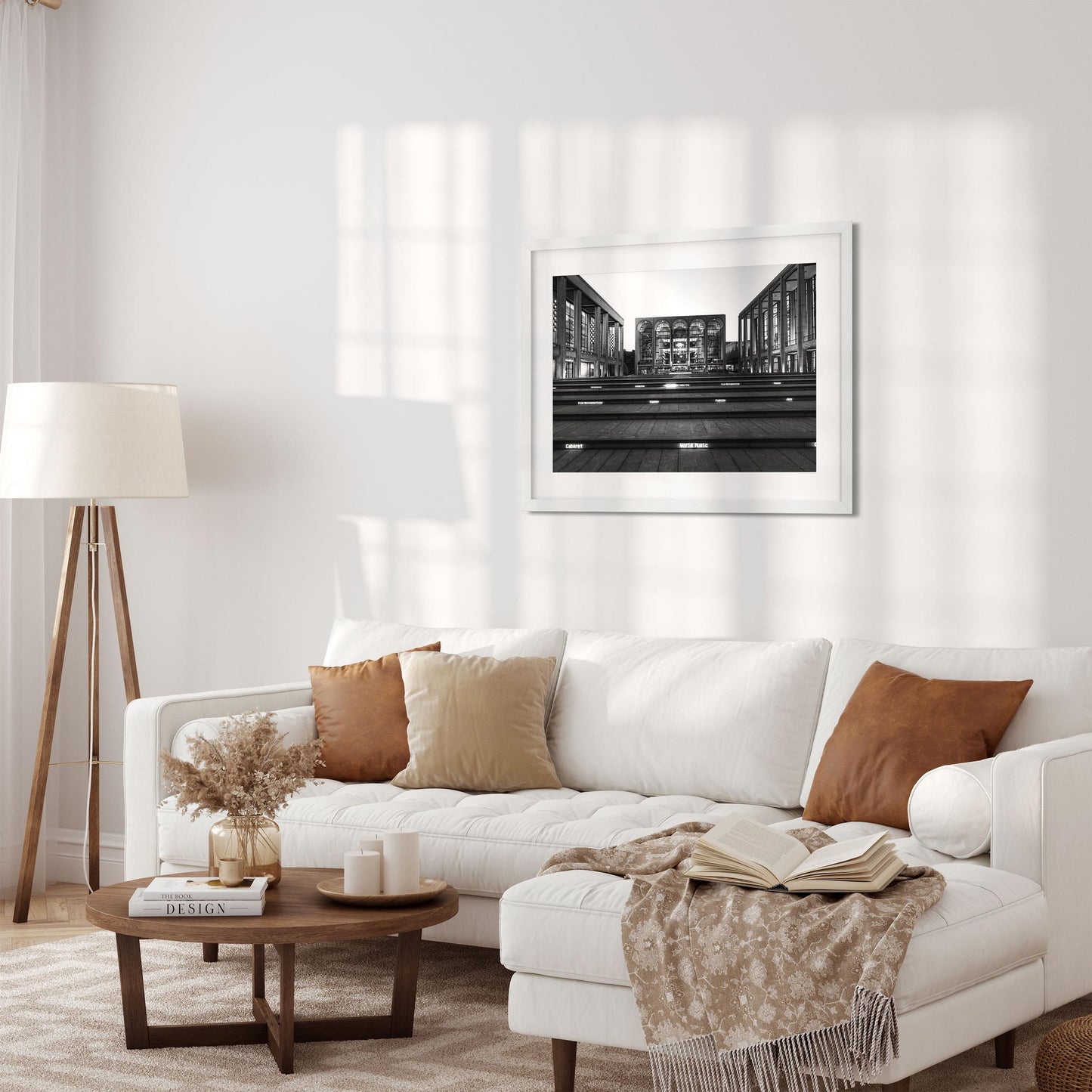 Black and white fine art print of Lincoln Center New York City