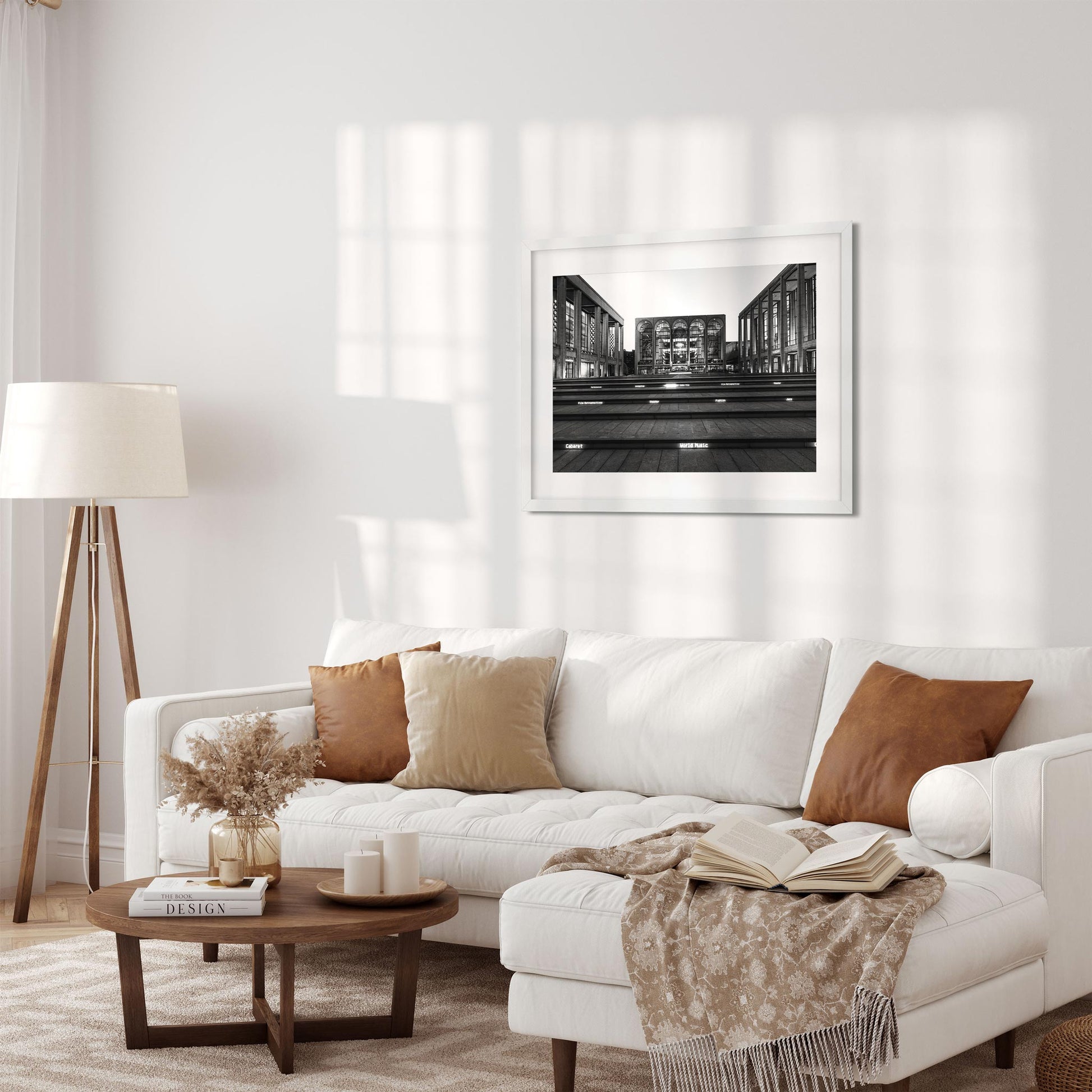 Black and white fine art print of Lincoln Center New York City
