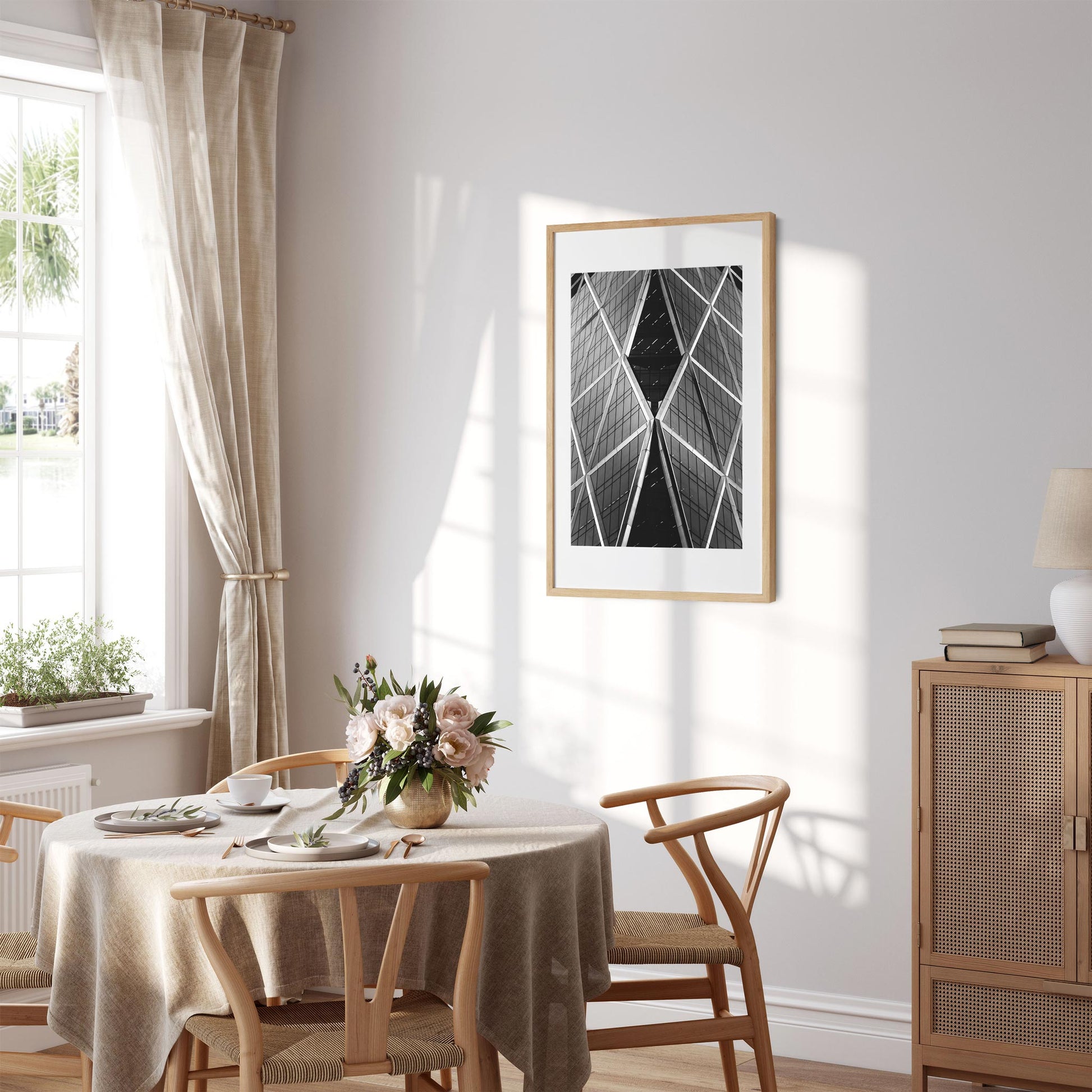 Black and white fine art print of Hearst Tower Midtown Manhattan NYC