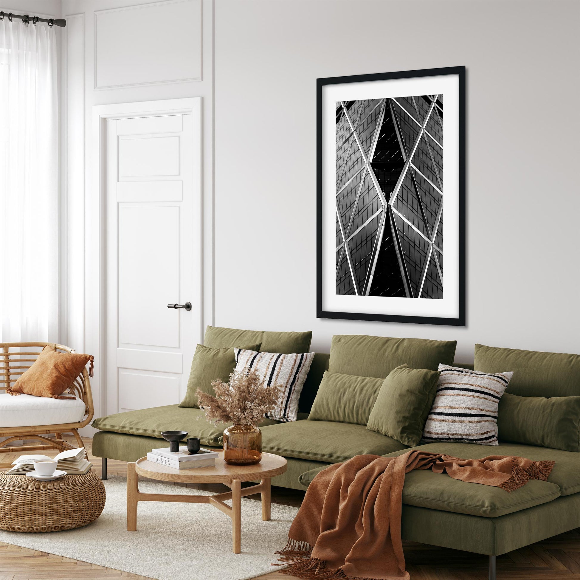 Black and white fine art print of Hearst Tower Midtown Manhattan NYC