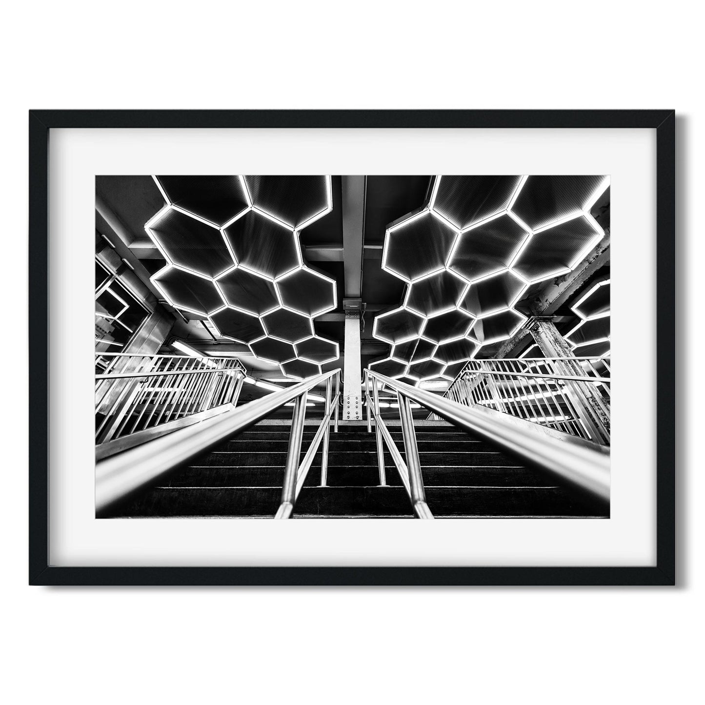 Black and white fine art print of Bleecker Street Subway NoHo Neighborhood NYC