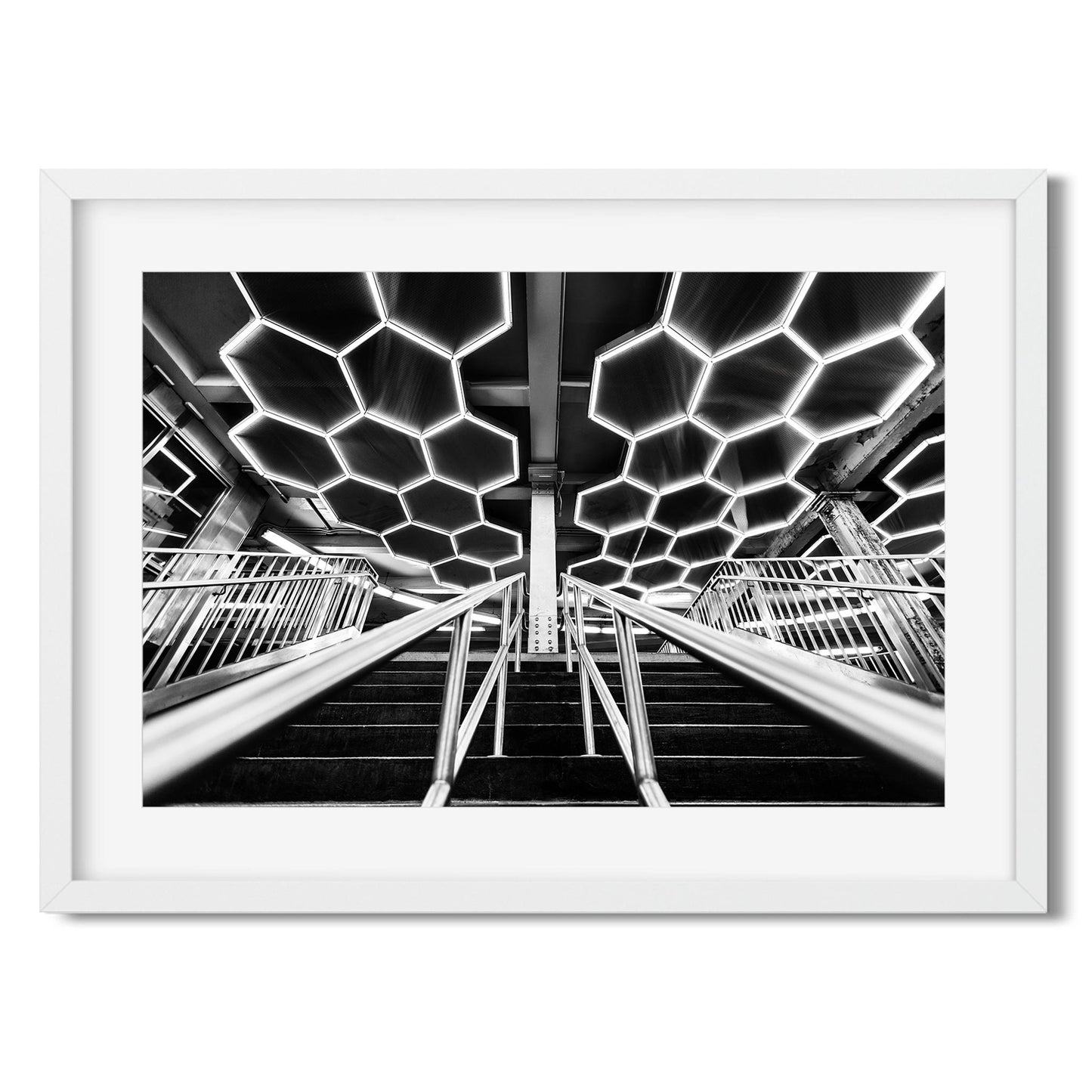 Black and white fine art print of Bleecker Street Subway NoHo Neighborhood NYC