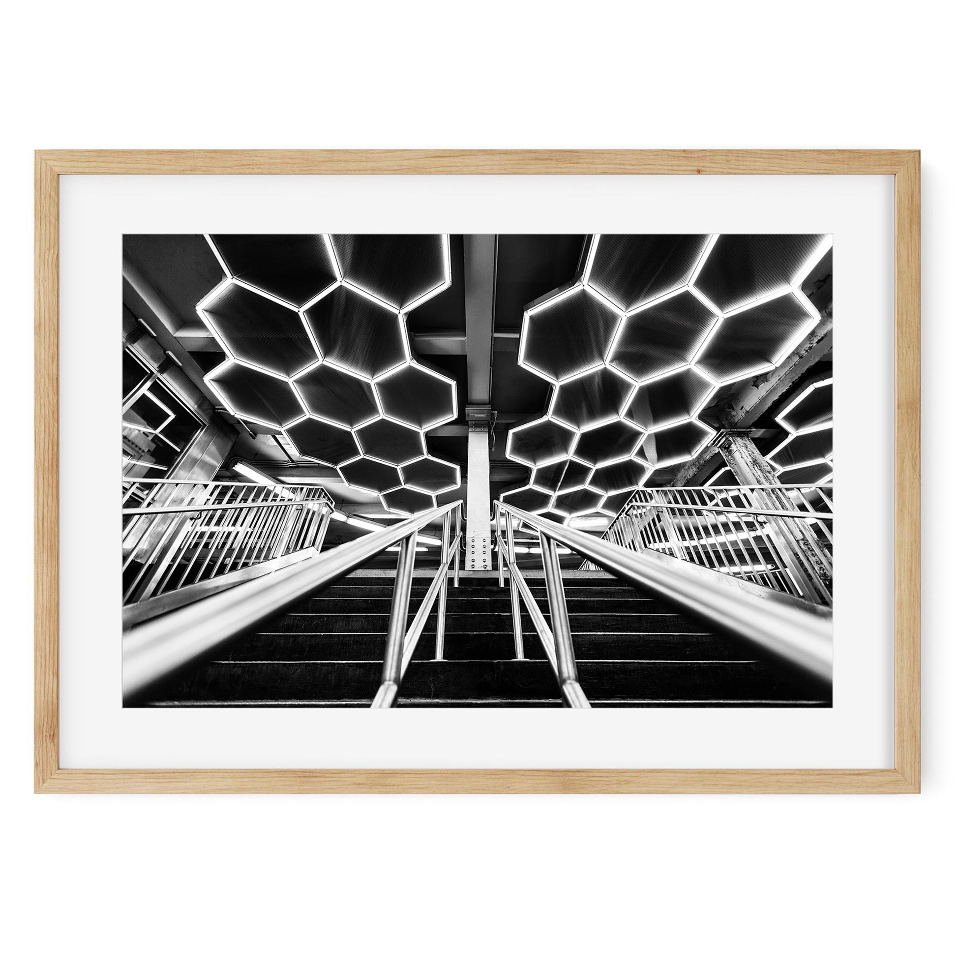 Black and white fine art print of Bleecker Street Subway NoHo Neighborhood NYC