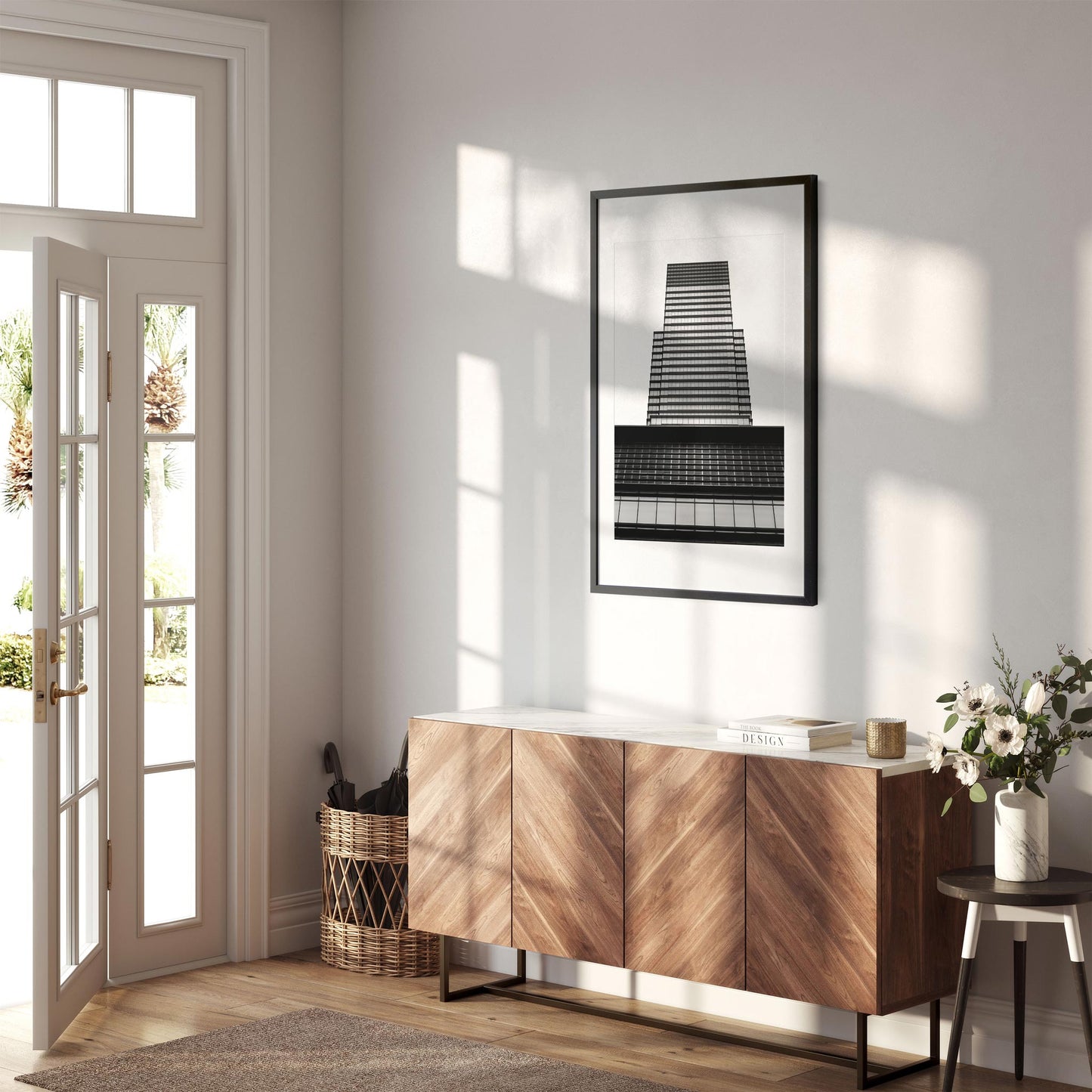 Black and white fine art print of Bloomberg Lexington Ave Midtown East NYC