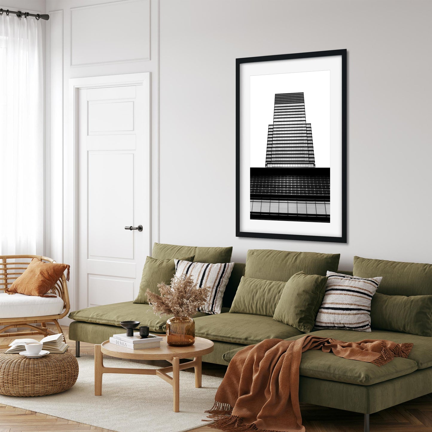 Black and white fine art print of Bloomberg Lexington Ave Midtown East NYC