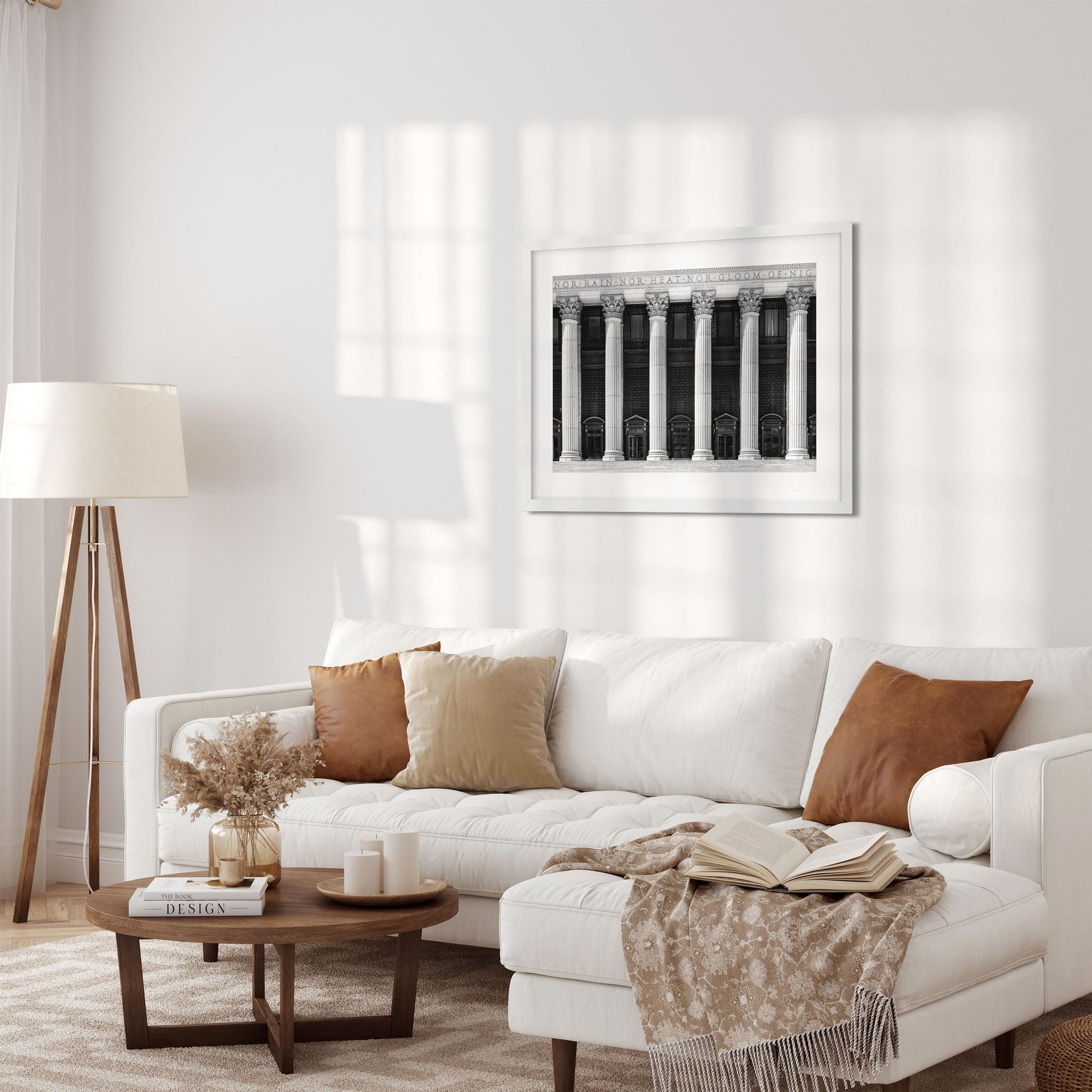 Black and white fine art print of United States Postal Service Midtown Manhattan NYC