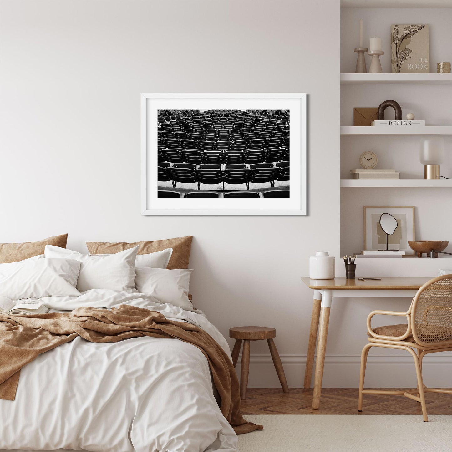 Black and white fine art print of Baseball Park Brooklyn New York