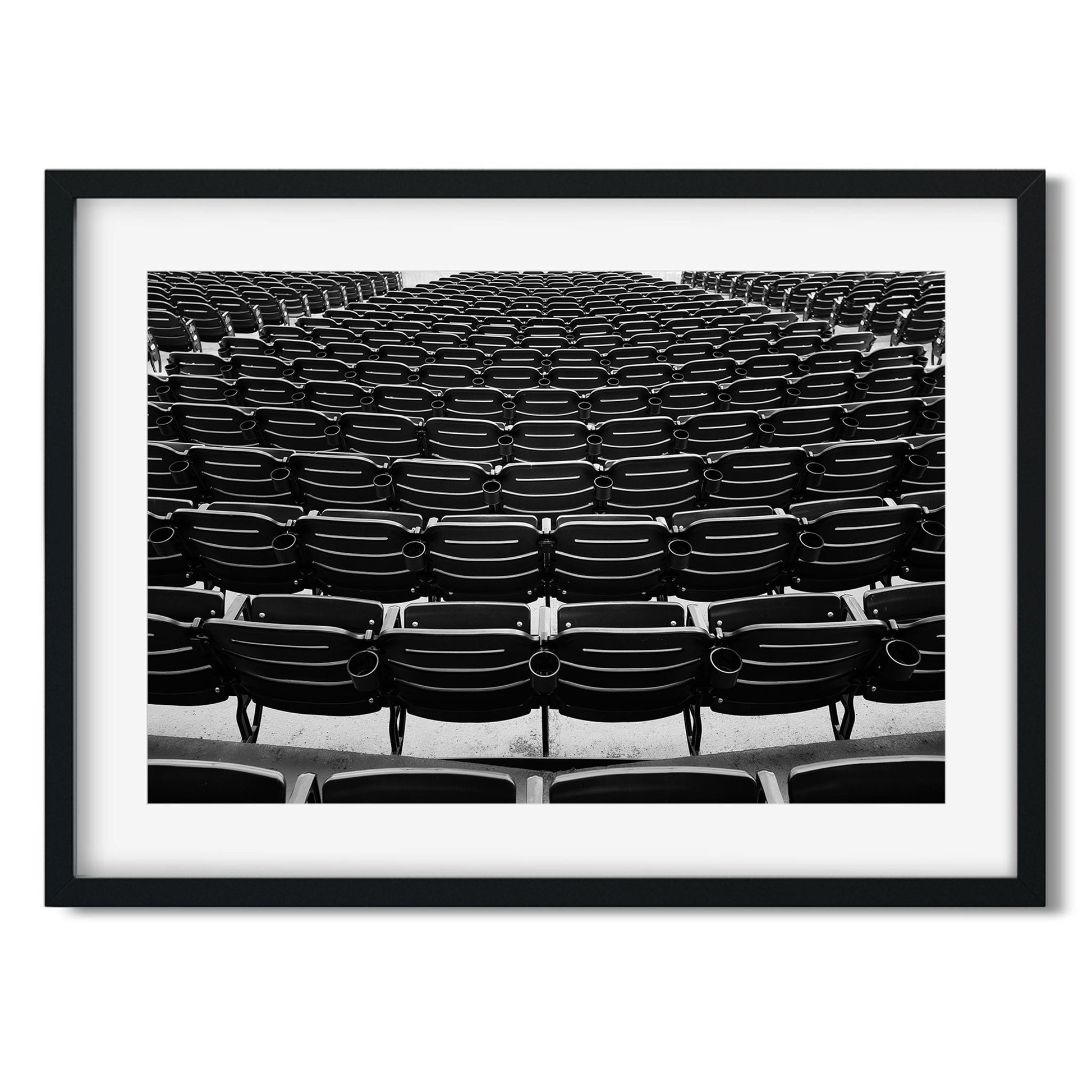 Black and white fine art print of Baseball Park Brooklyn New York