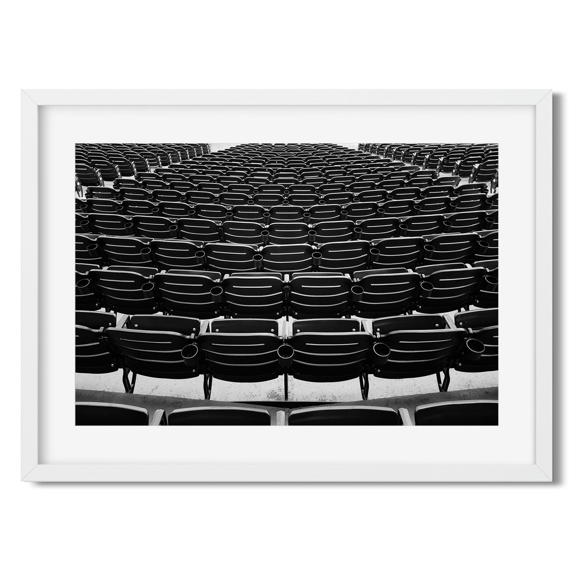 Black and white fine art print of Baseball Park Brooklyn New York