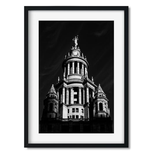 Black and white fine art print of Manhattan Borough President's Office  New York City