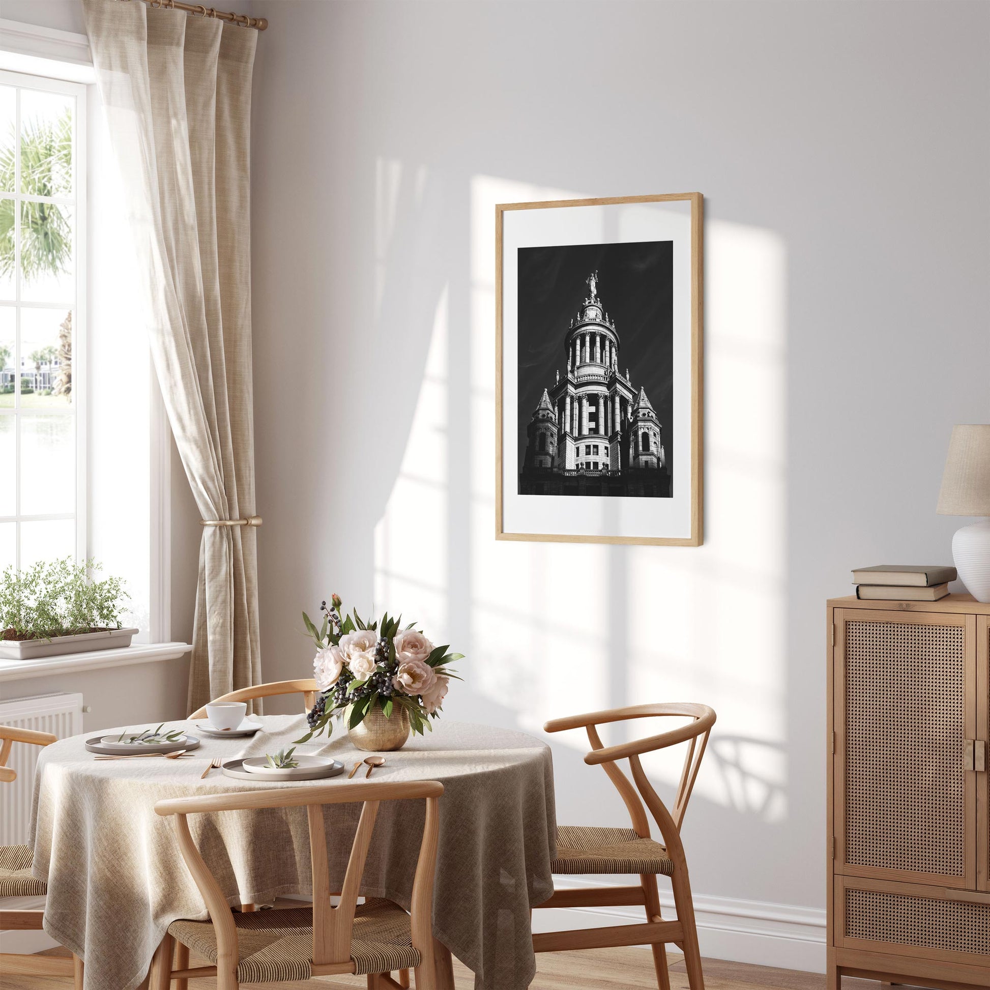 Black and white fine art print of Manhattan Borough President's Office  New York City