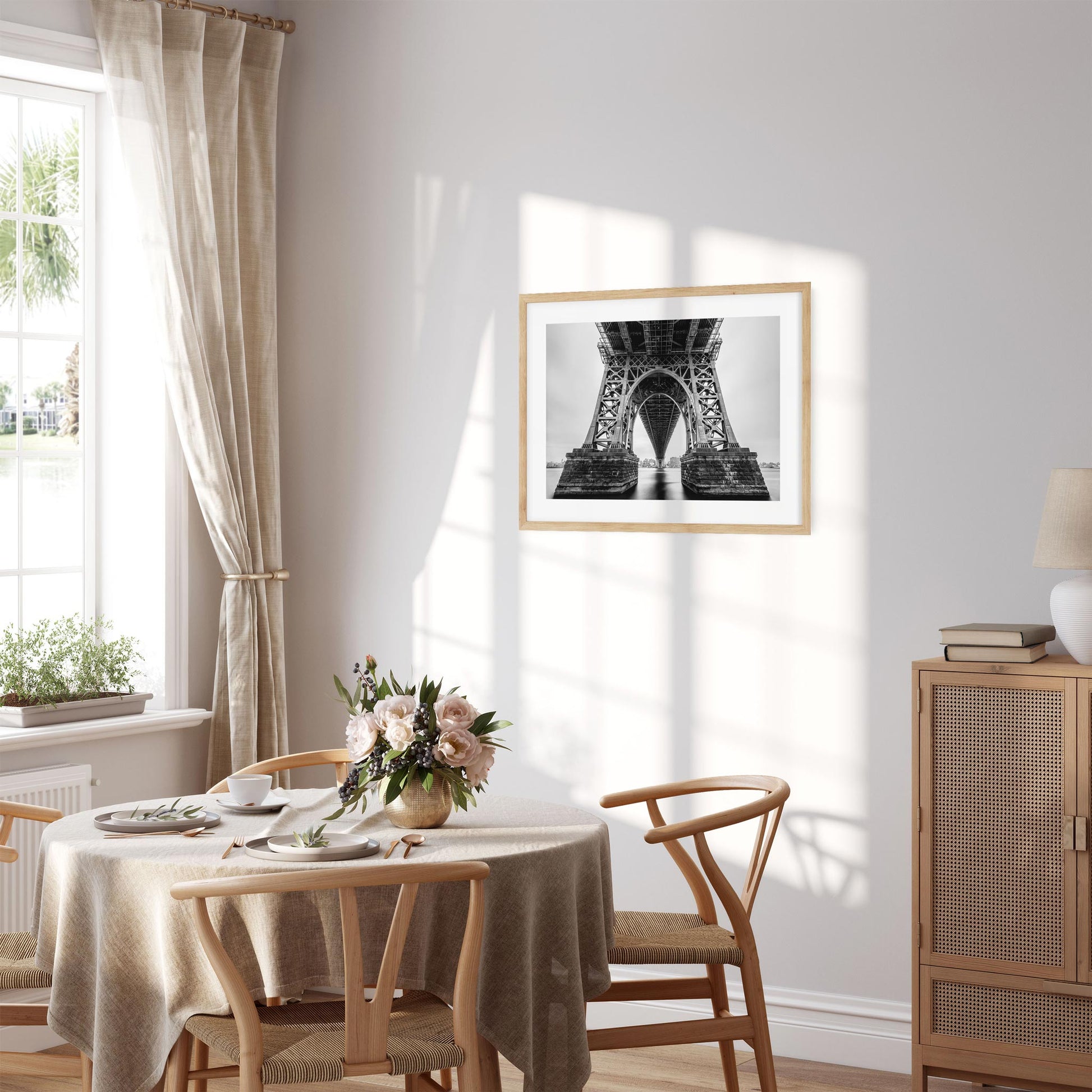 Black and white fine art print of Williamsburg Bridge New York City