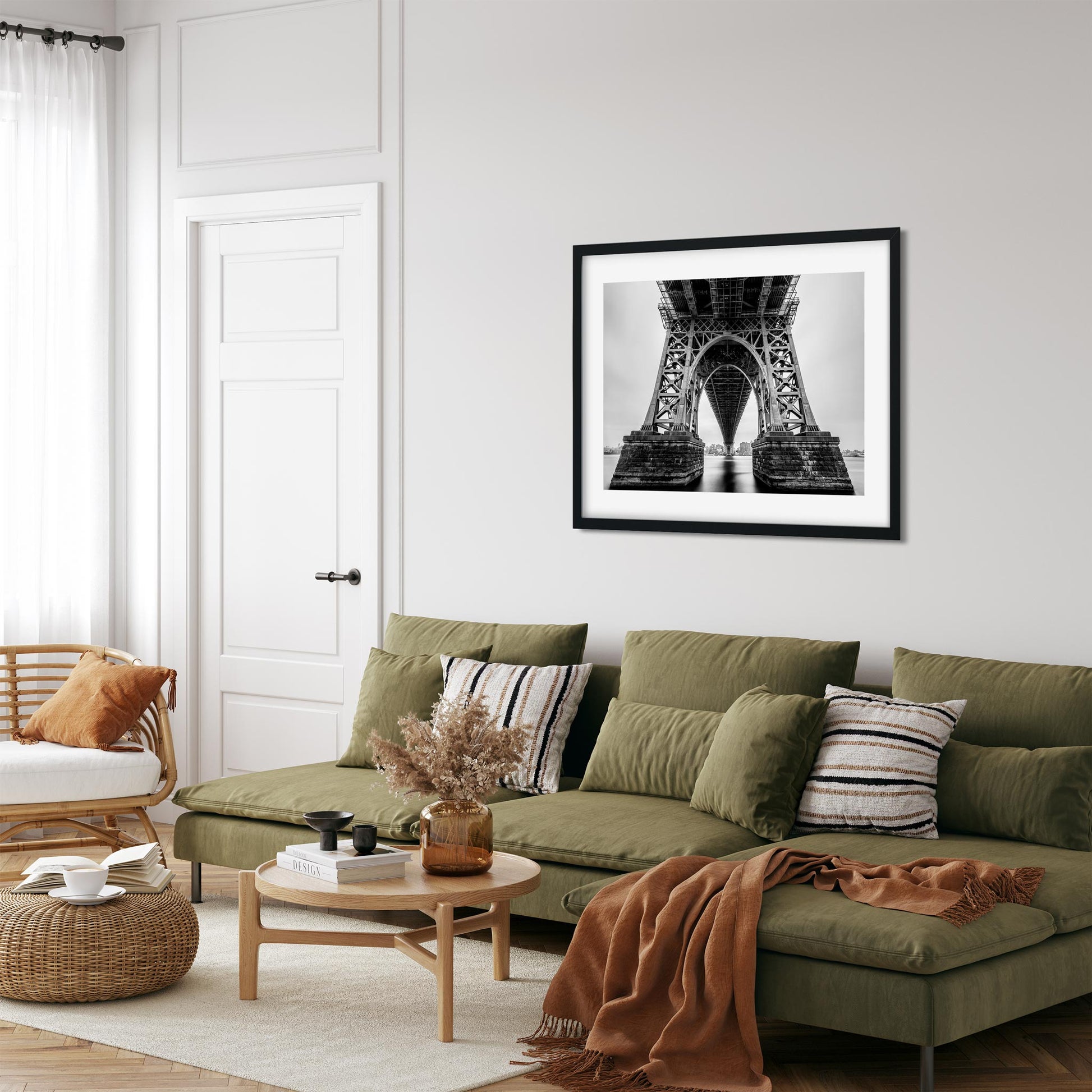 Black and white fine art print of Williamsburg Bridge New York City