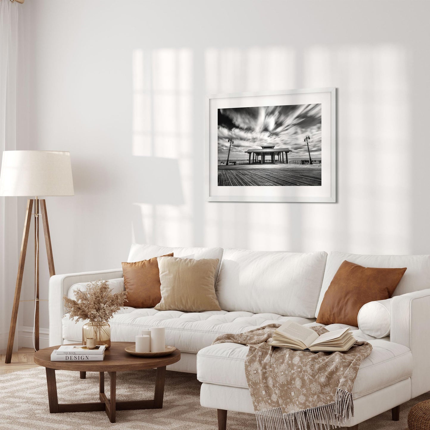 Black and white fine art print of Coney Island Boardwalk, Brooklyn New York 