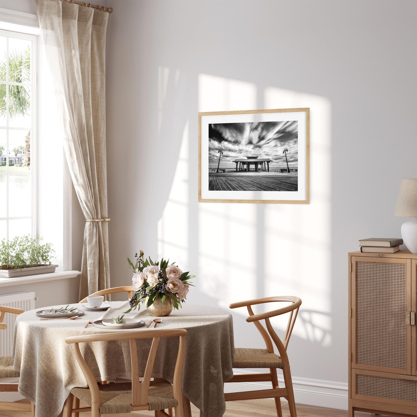 Black and white fine art print of Coney Island Boardwalk, Brooklyn New York 