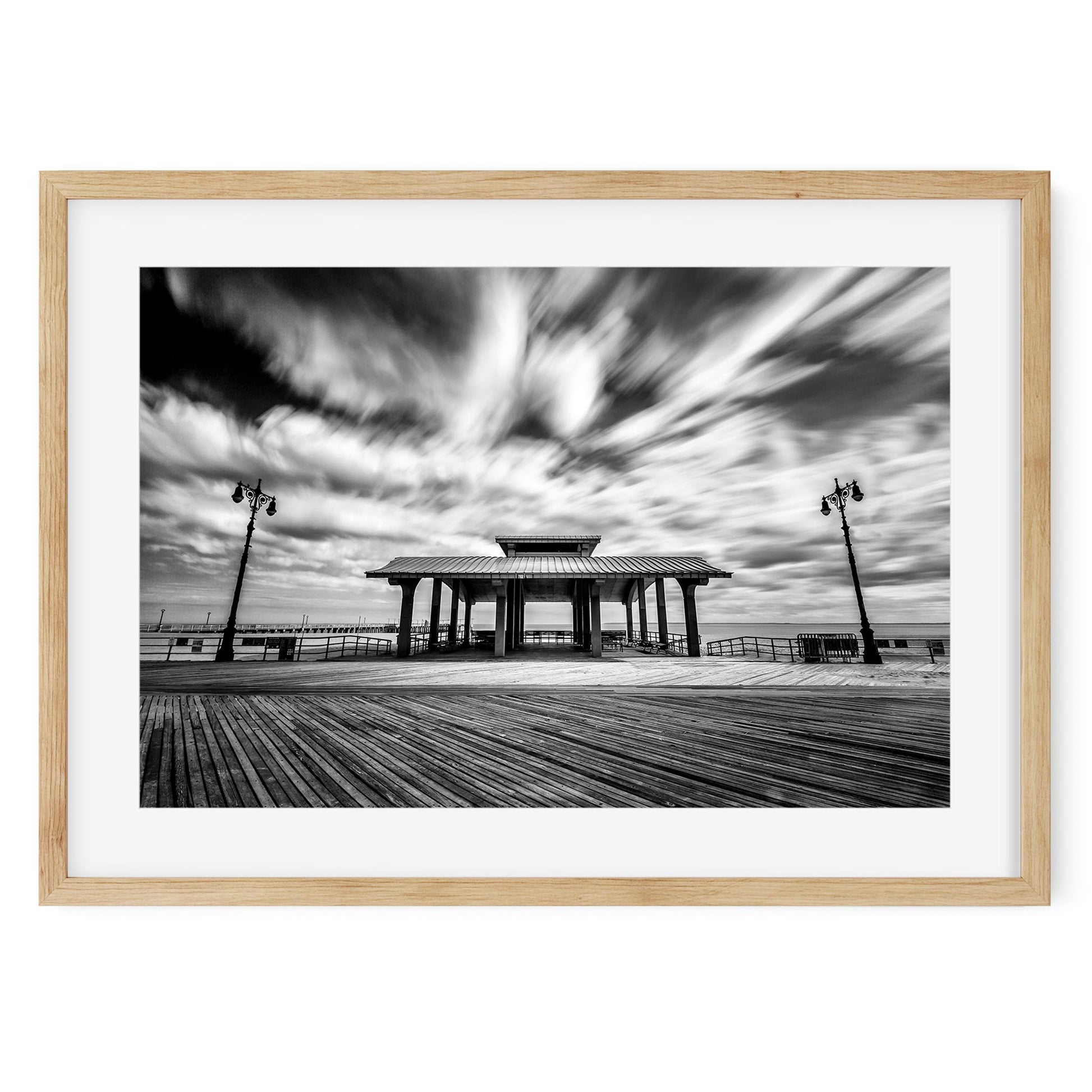 Black and white fine art print of Coney Island Boardwalk, Brooklyn New York 