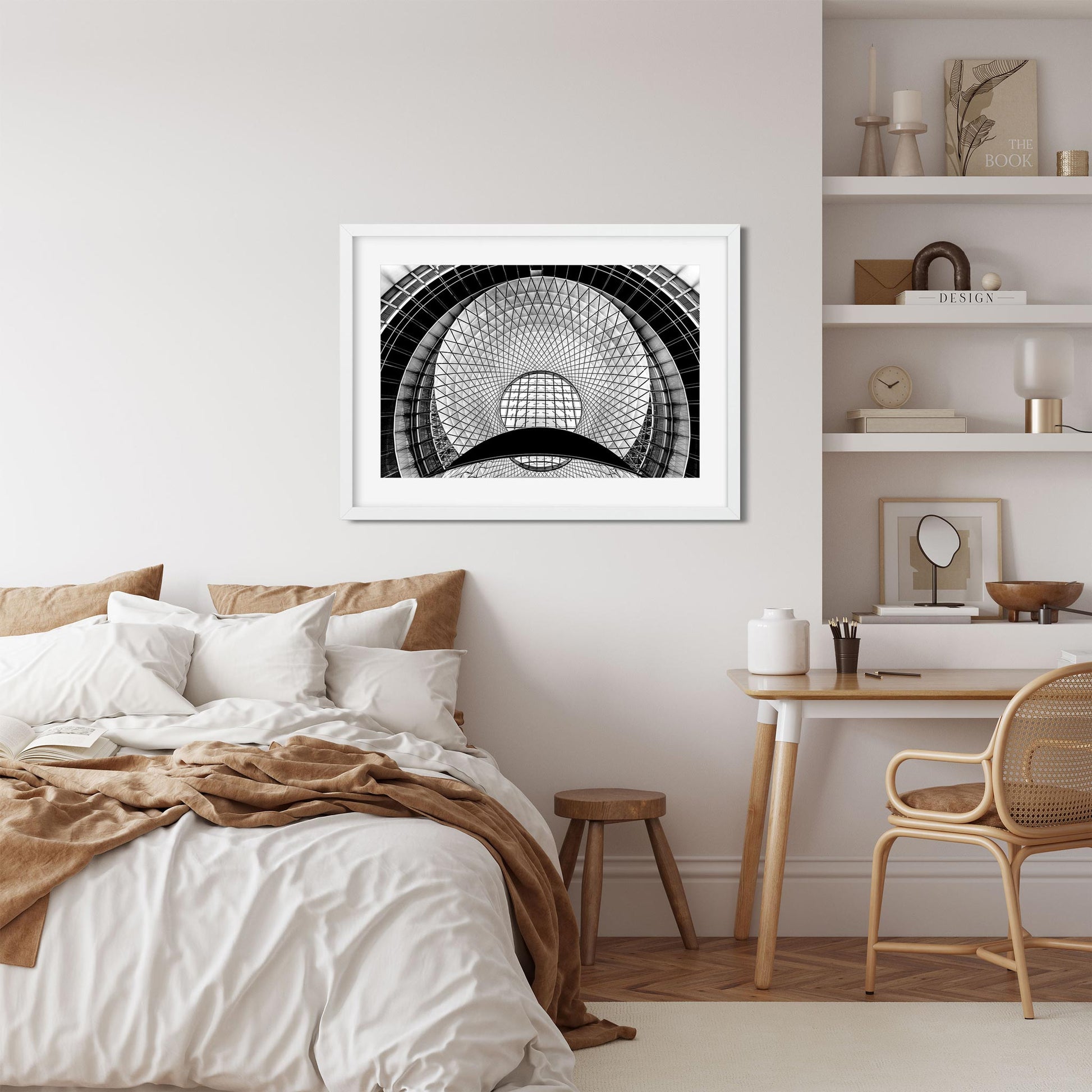 Black and white fine art print of Fulton Street Subway Station Lower Manhattan New York City