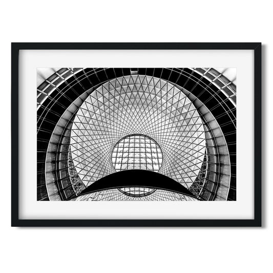 Black and white fine art print of Fulton Street Subway Station Lower Manhattan New York City