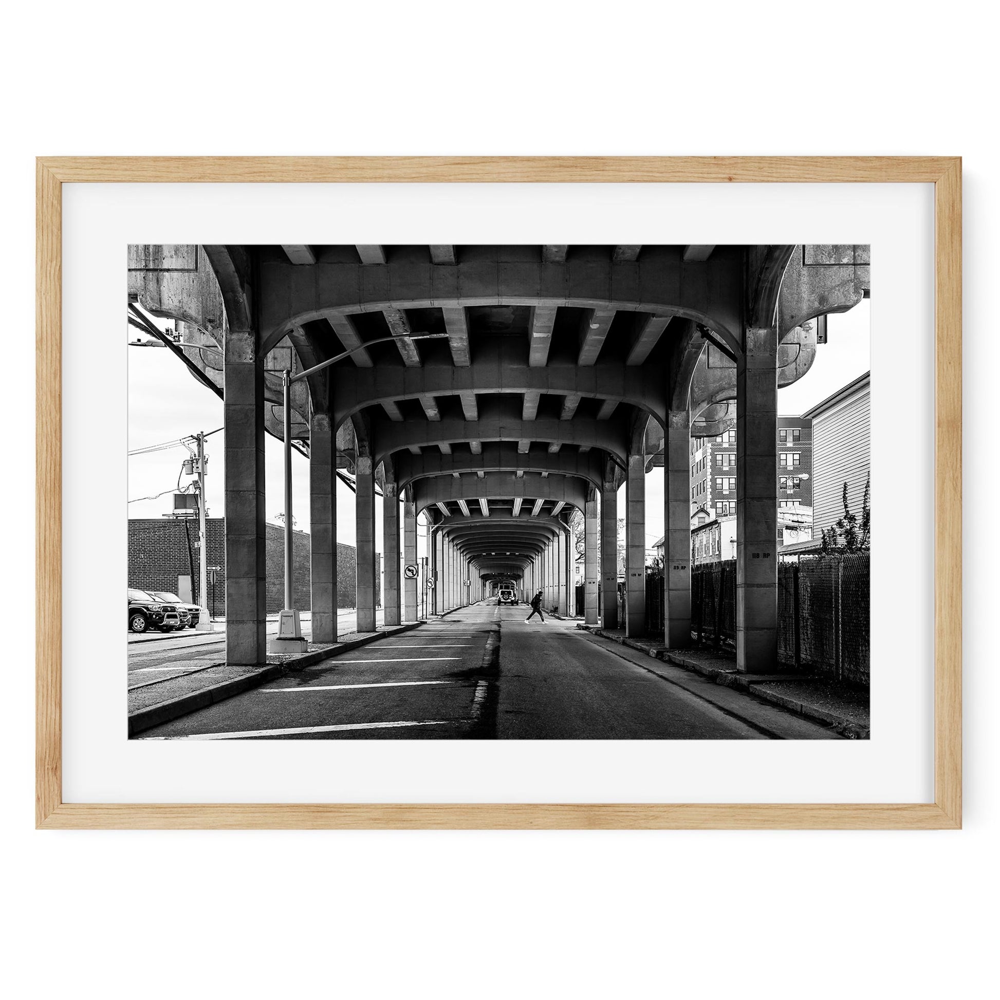 Black and white fine art print of Rockaway Freeway, Queens New York