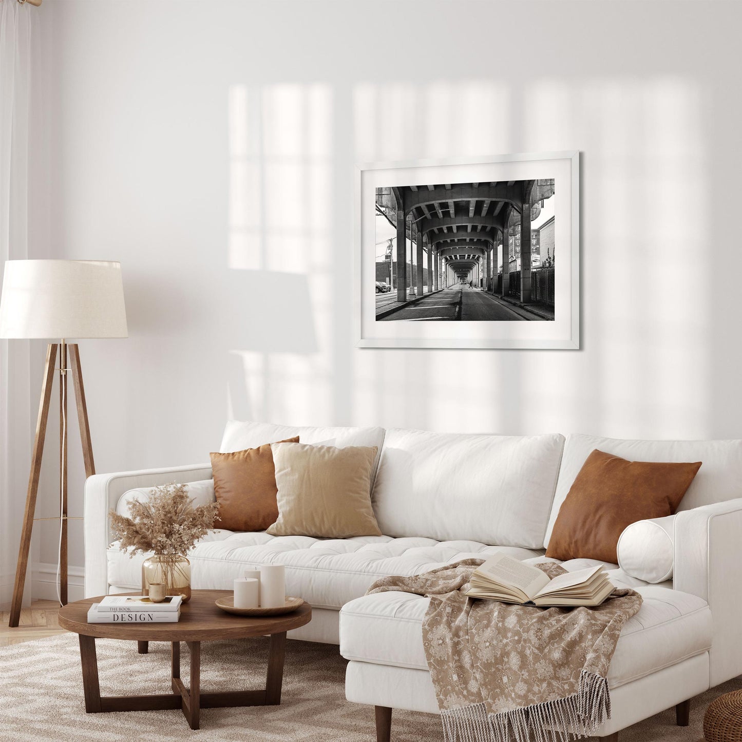 Black and white fine art print of Rockaway Freeway, Queens New York