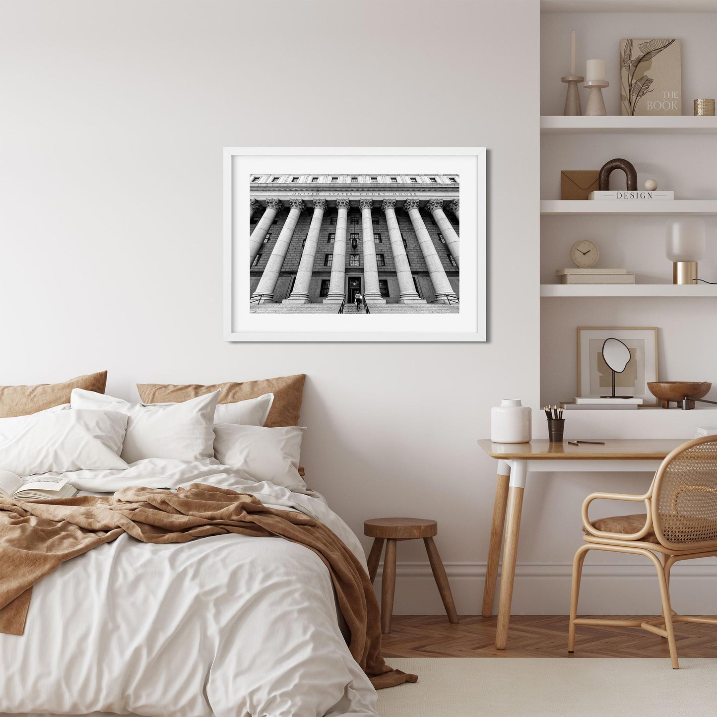 Black and white fine art print of New York County Supreme Court Lower Manhattan NYC