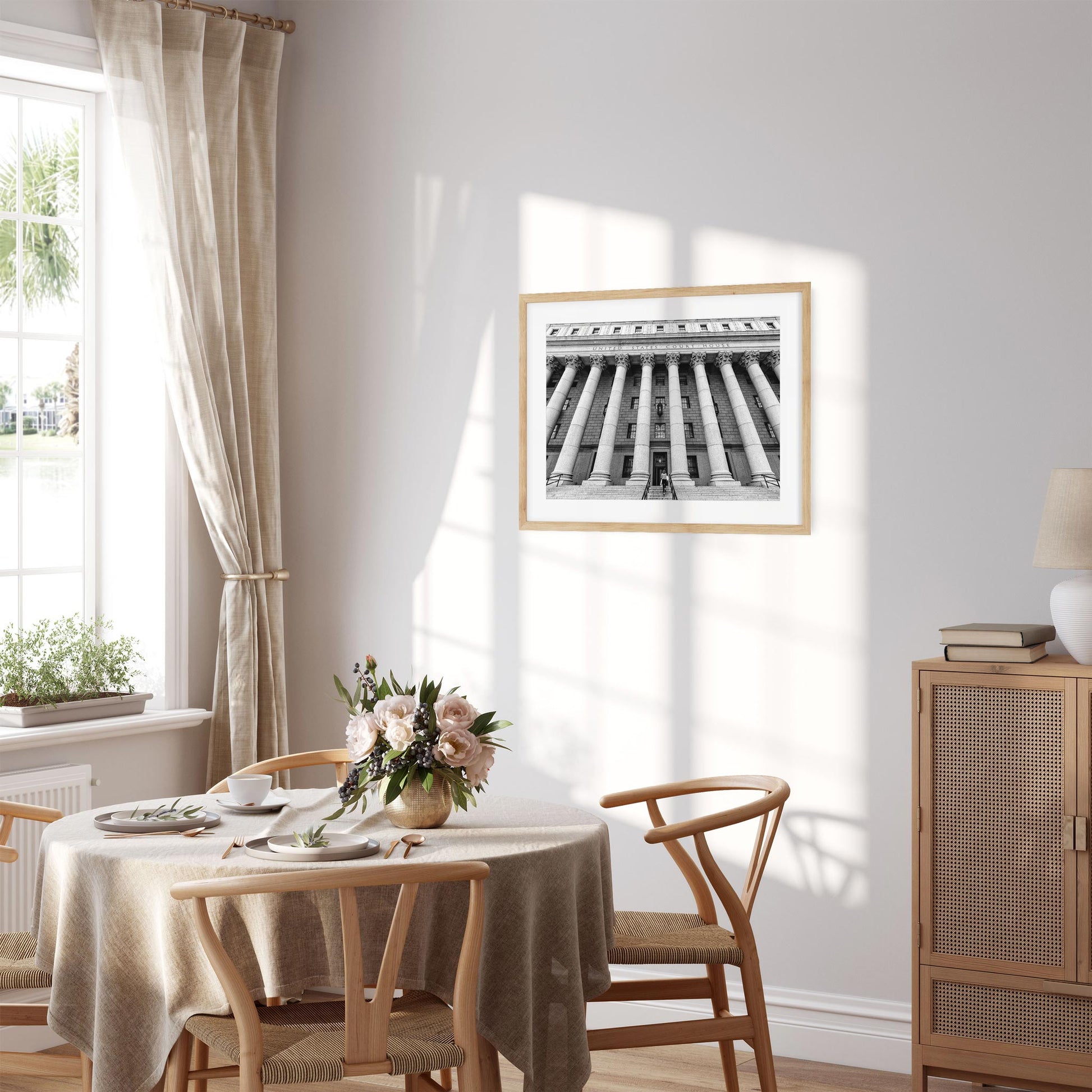 Black and white fine art print of New York County Supreme Court Lower Manhattan NYC