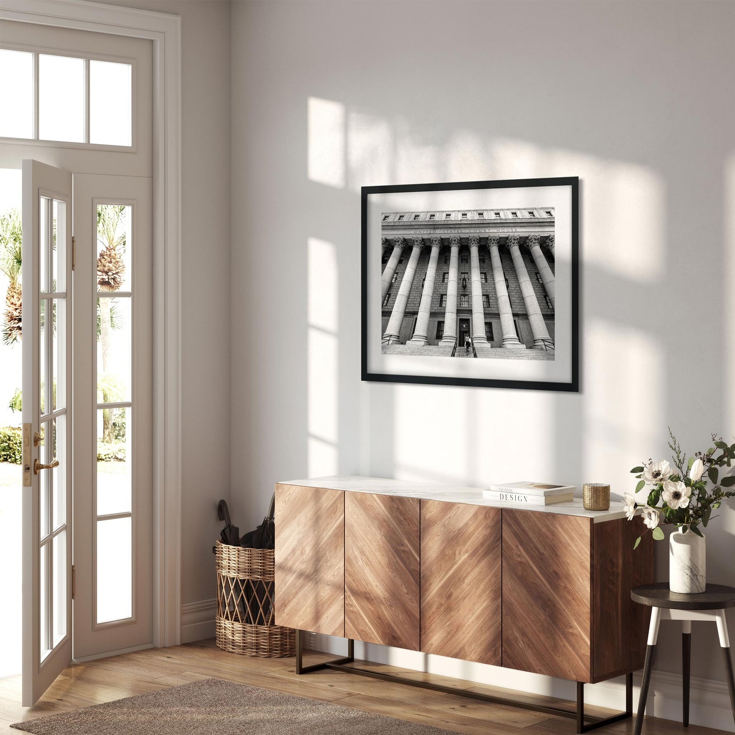 Black and white fine art print of New York County Supreme Court Lower Manhattan NYC