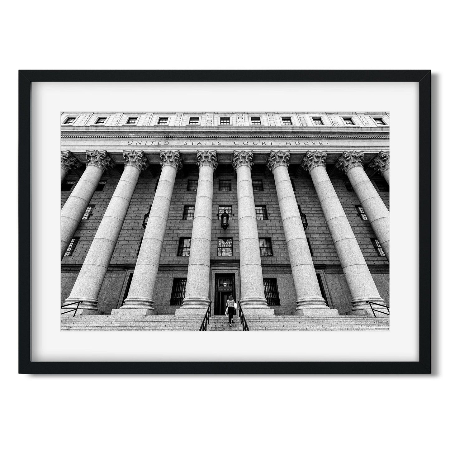 Black and white fine art print of New York County Supreme Court Lower Manhattan NYC