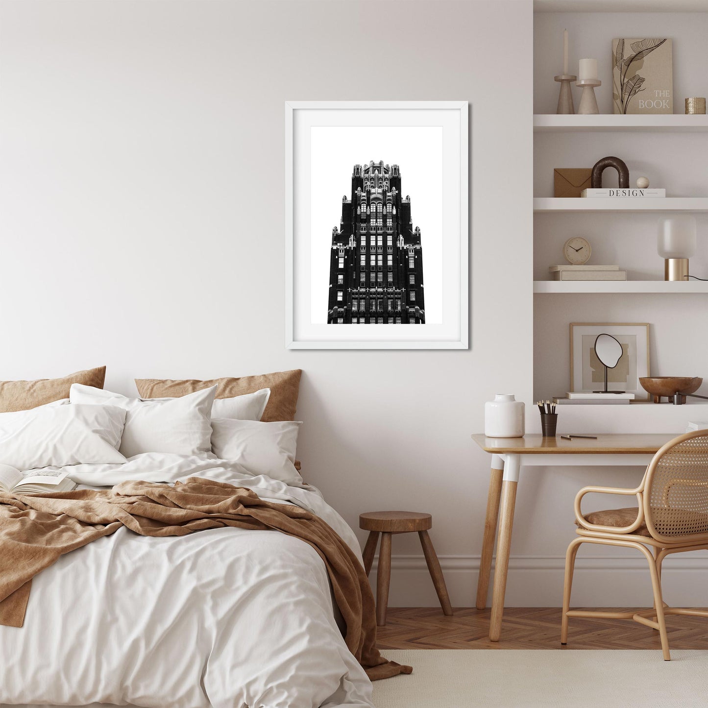 Black and white fine art print of American Radiator Building Midtown Manhattan New York City