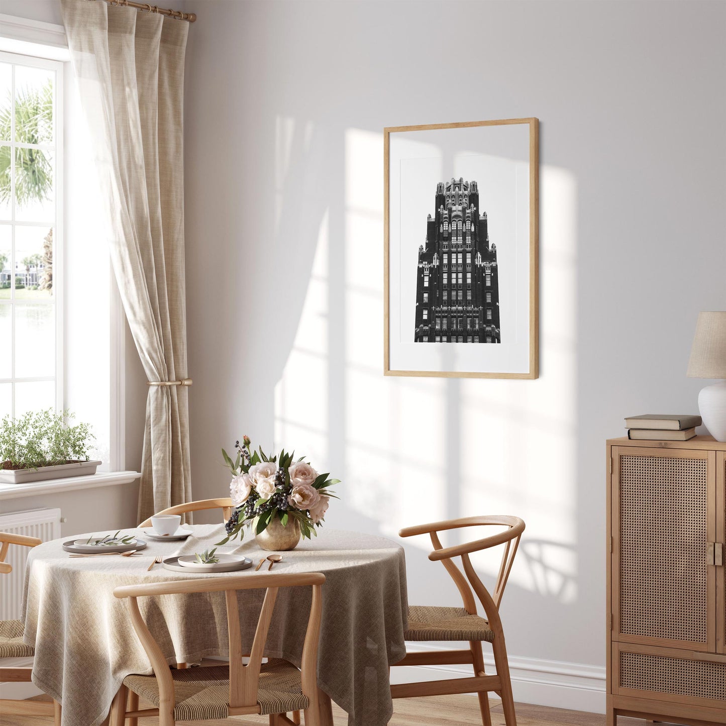 Black and white fine art print of American Radiator Building Midtown Manhattan New York City