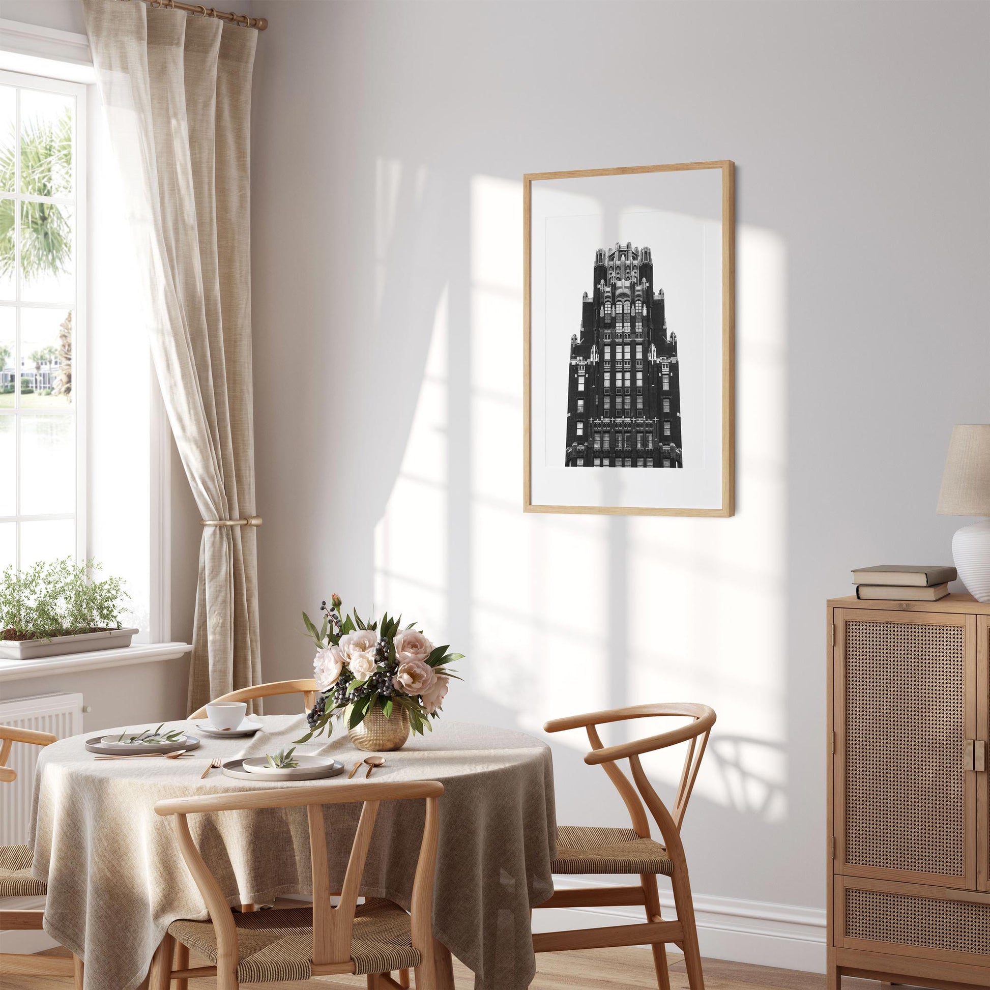 Black and white fine art print of American Radiator Building Midtown Manhattan New York City