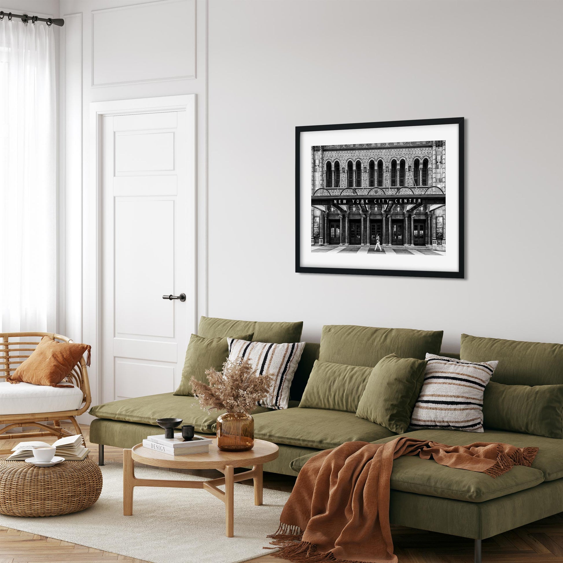 Black and white fine art print of New York City Center Midtown Manhattan