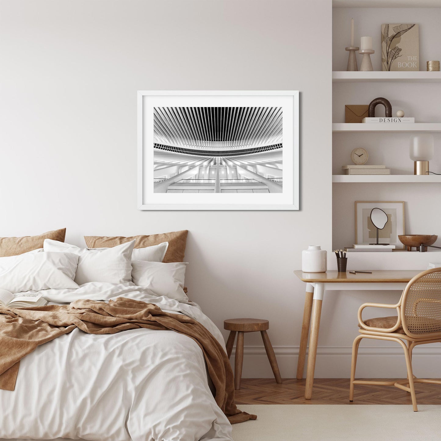 Black and white fine art print of World Trade Center Oculus Lower Manhattan New York City