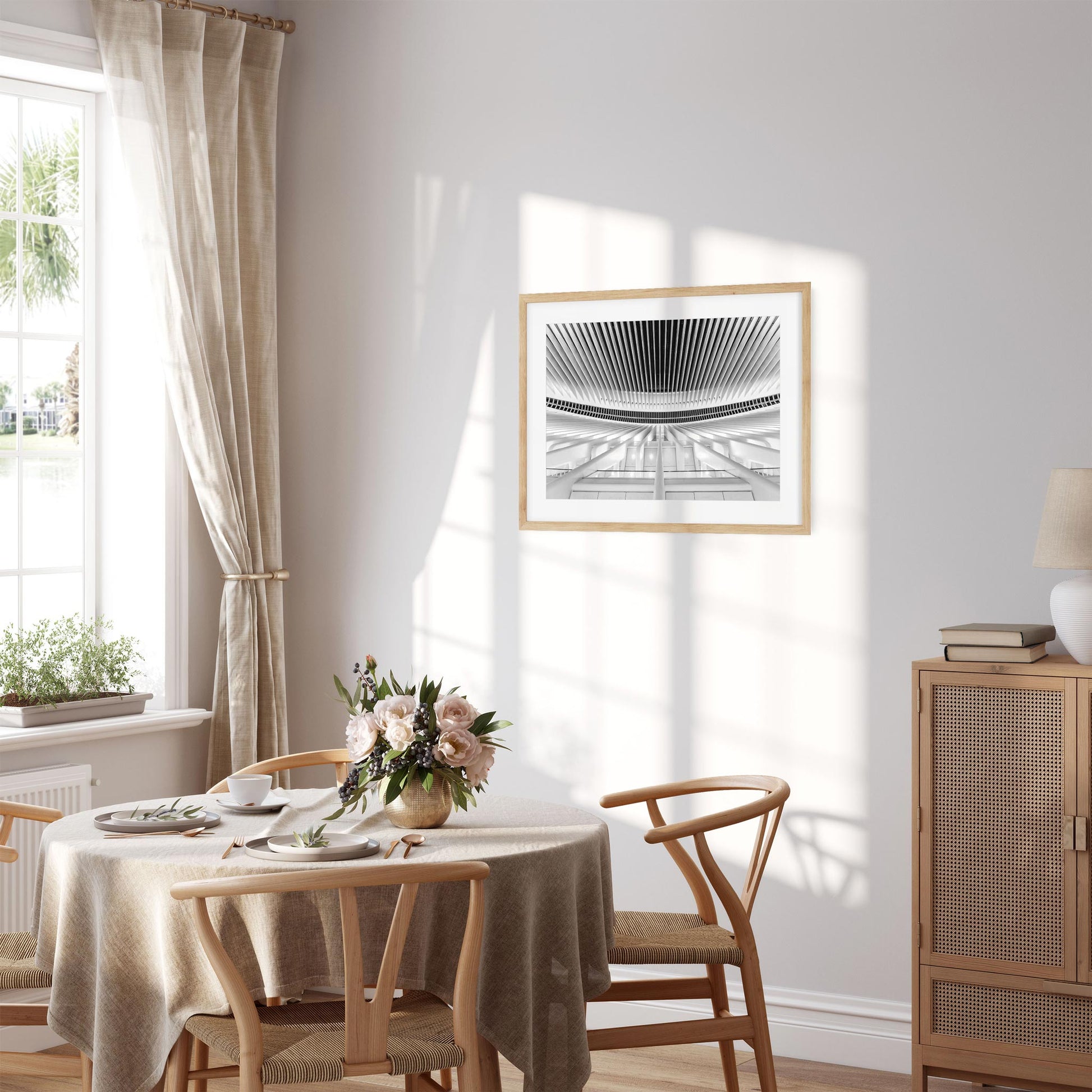 Black and white fine art print of World Trade Center Oculus Lower Manhattan New York City