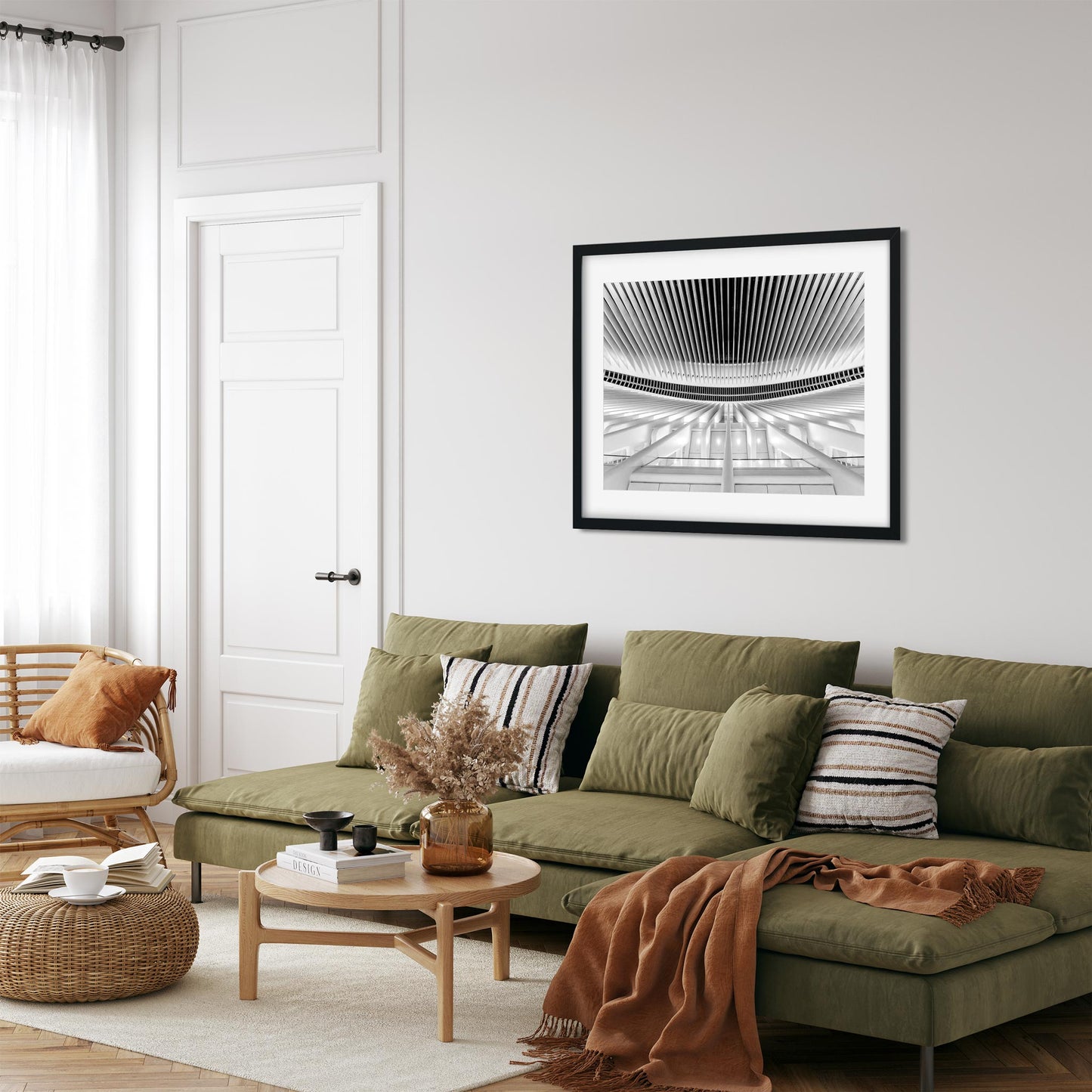 Black and white fine art print of World Trade Center Oculus Lower Manhattan New York City