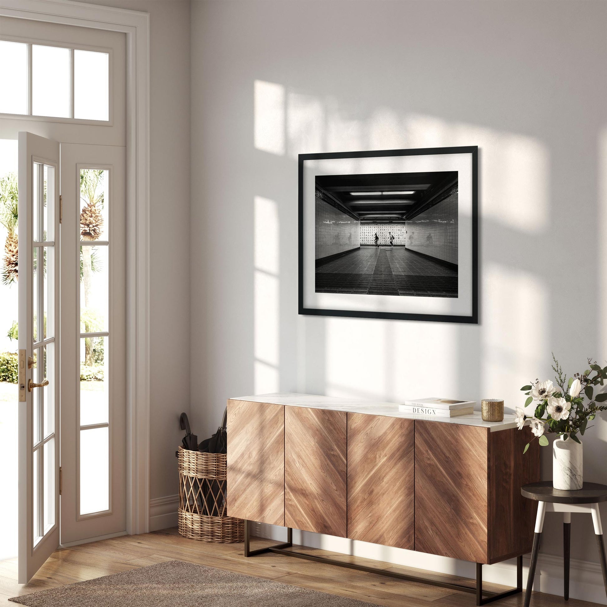 Black and white fine art print of Canal Street Subway Lower Manhattan New York City