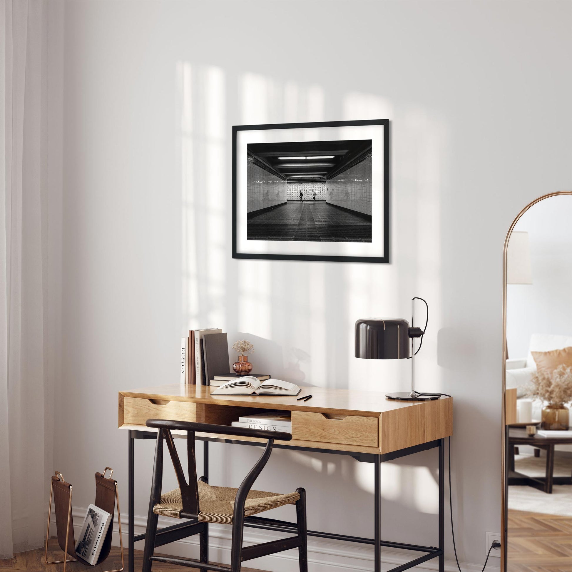 Black and white fine art print of Canal Street Subway Lower Manhattan New York City