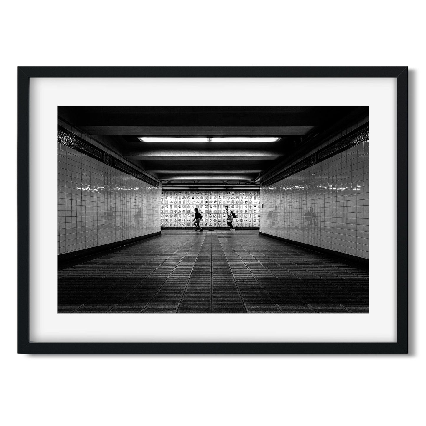 Black and white fine art print of Canal Street Subway Lower Manhattan New York City