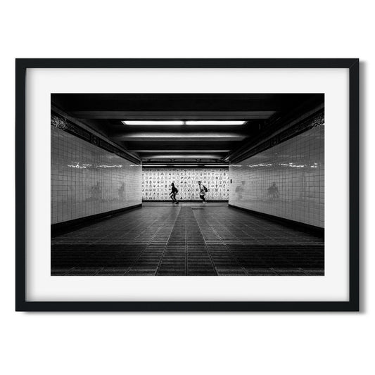 Black and white fine art print of Canal Street Subway Lower Manhattan New York City