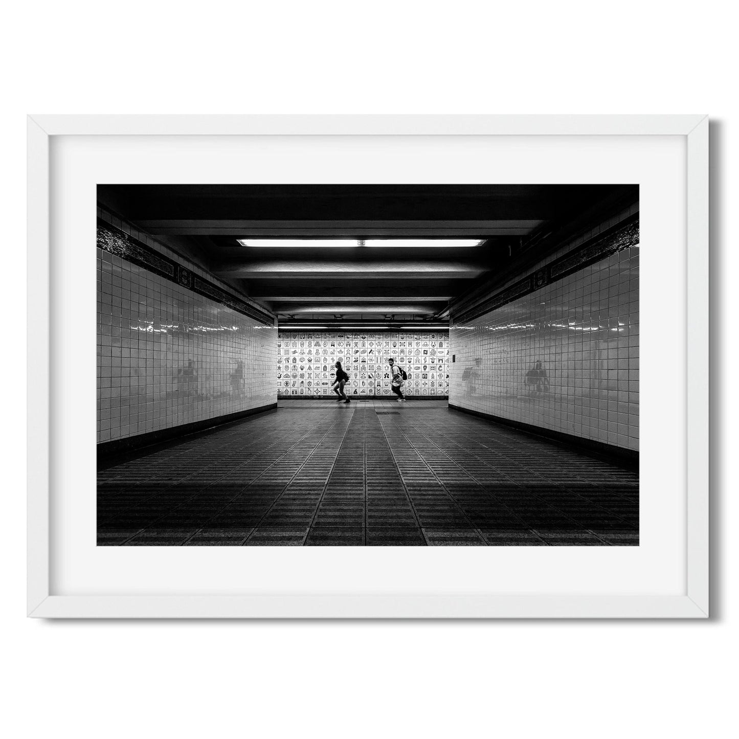 Black and white fine art print of Canal Street Subway Lower Manhattan New York City