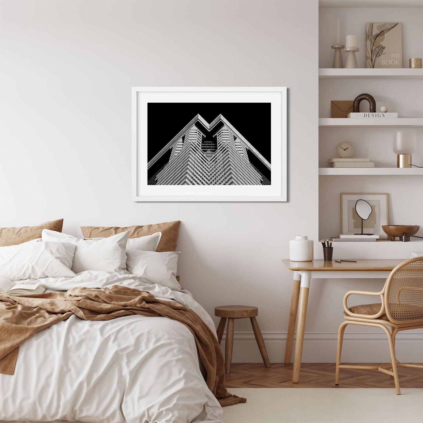 Black and white fine art print of 60 Wall Street Lower Manhattan New York City