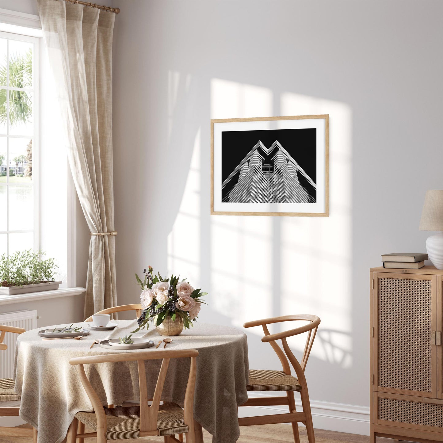 Black and white fine art print of 60 Wall Street Lower Manhattan New York City