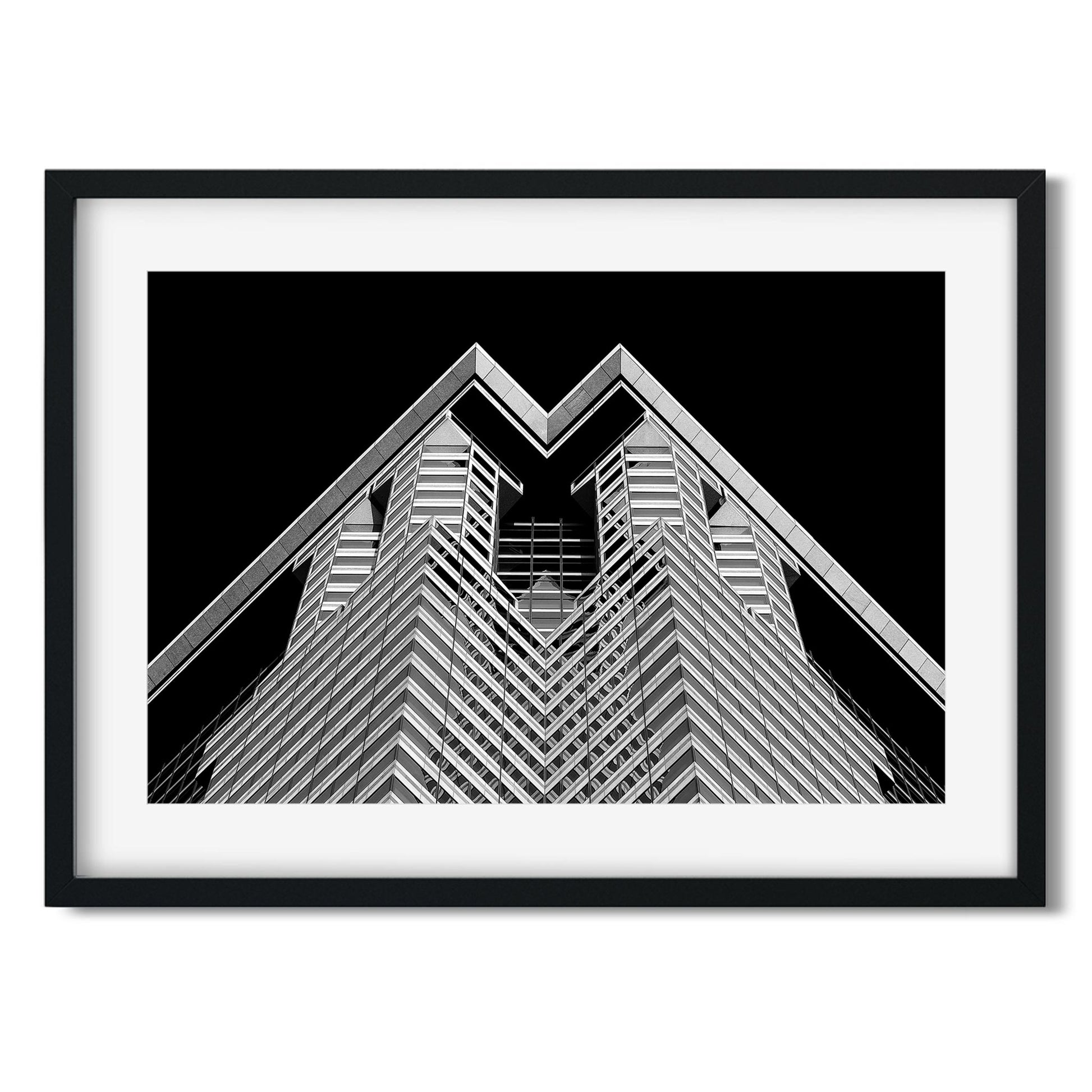 Black and white fine art print of 60 Wall Street Lower Manhattan New York City