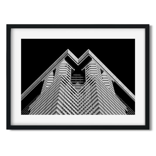 Black and white fine art print of 60 Wall Street Lower Manhattan New York City